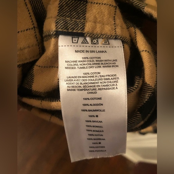 Filson Cotton Plaid Flannel Button Up Shirt in Camel and Black - Size XXL - Picture 5 of 9